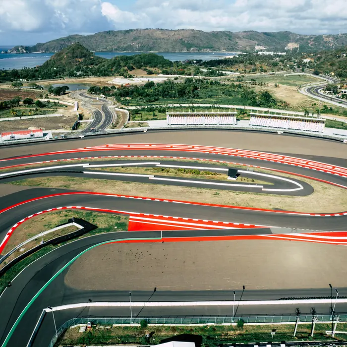 The Mandalika racing circuit on the south coast of Lombok
